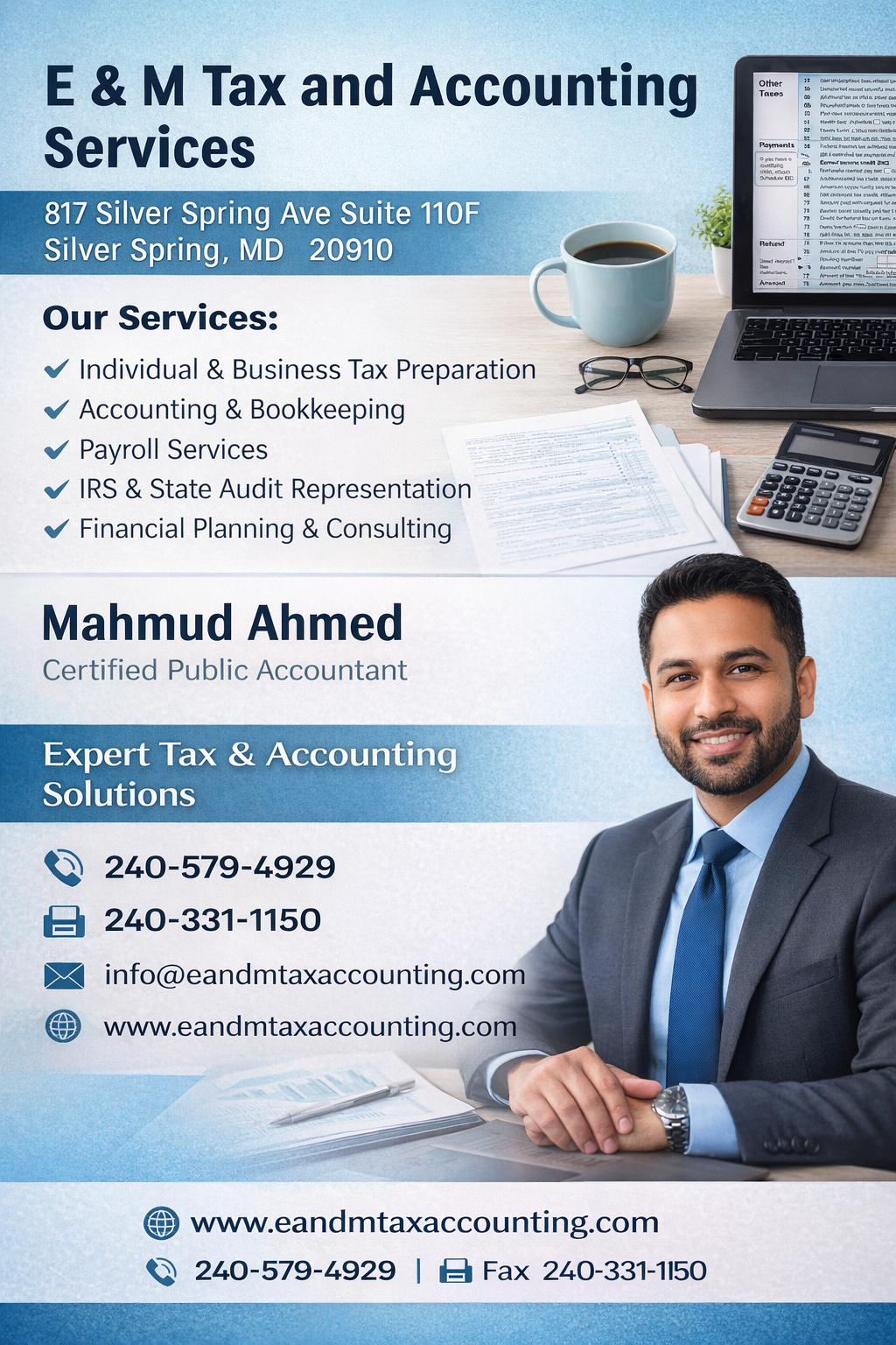 E & M Tax and Accounting Services cover